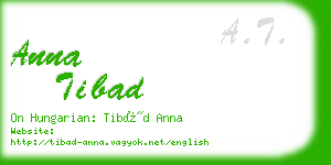 anna tibad business card